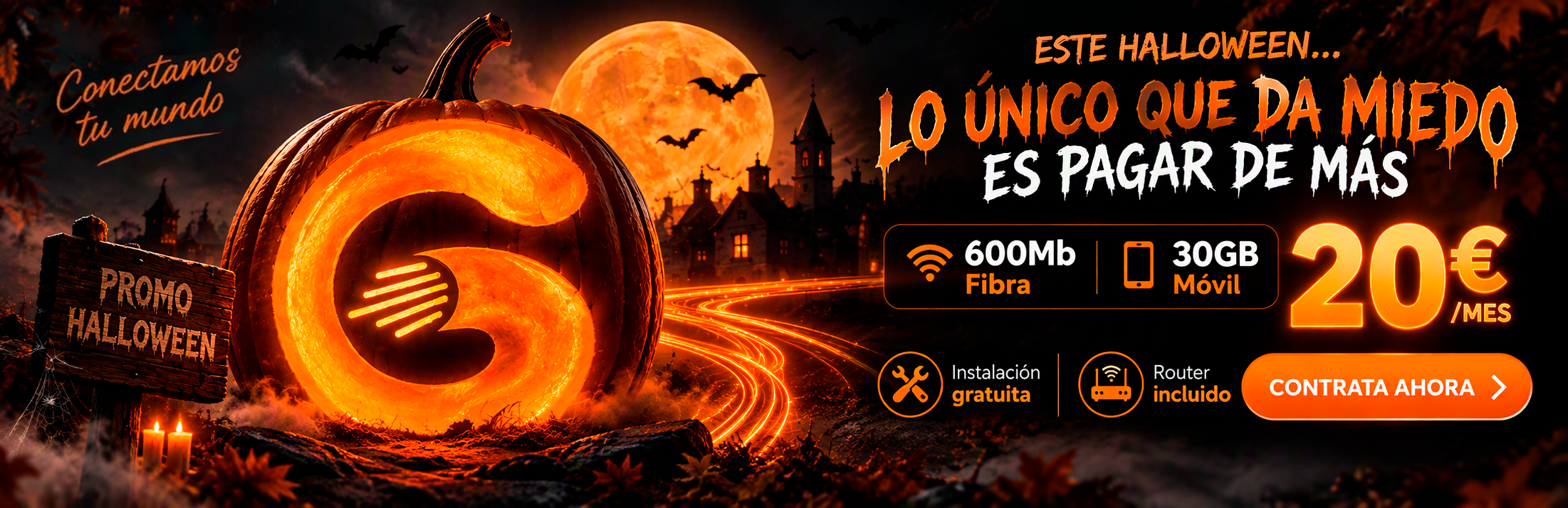 Promo Halloween Fibra + movil